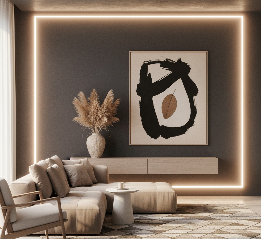 Stylish and modern living room interior